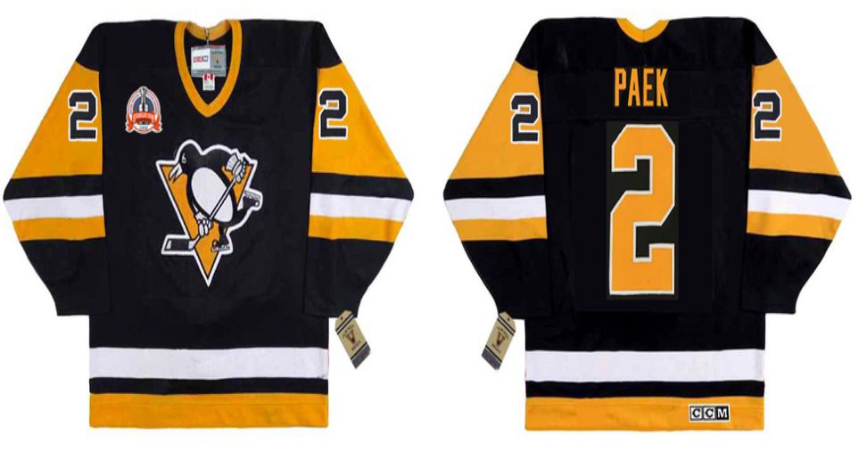 2019 Men Pittsburgh Penguins #2 Paek Black CCM NHL jerseys